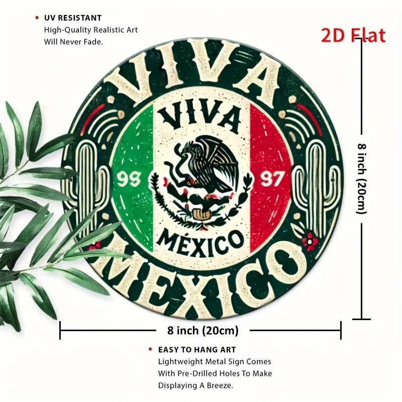 1pc Vintage 'Mexico' Round Met - Vintage Collectible Signs 评论和价格