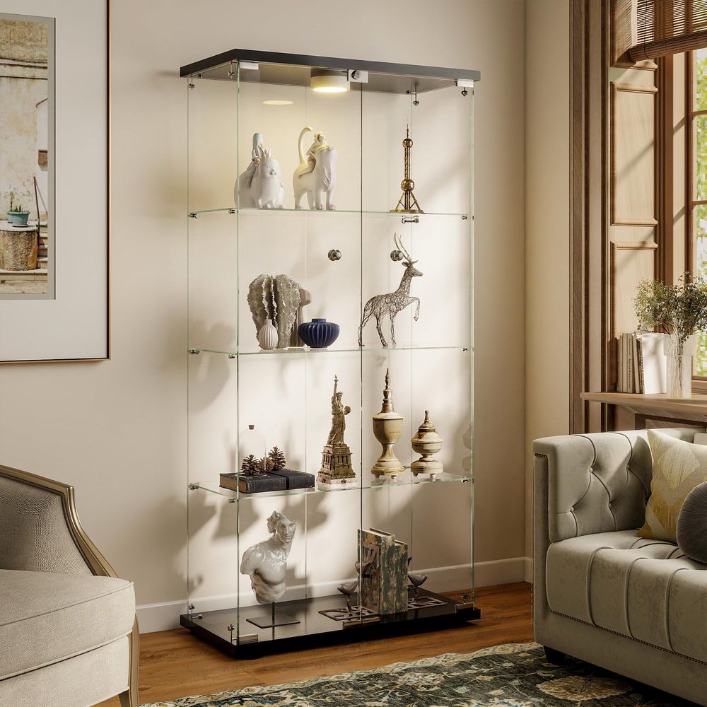 Display Cabinet with LED Light - Collectible & Vintage Dolls For Christmas 评论和价格