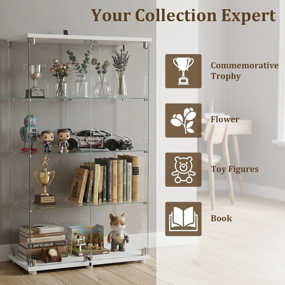 Tempered Glass Display Cabinet - Collectible & Vintage Dolls For Christmas 评论和价格