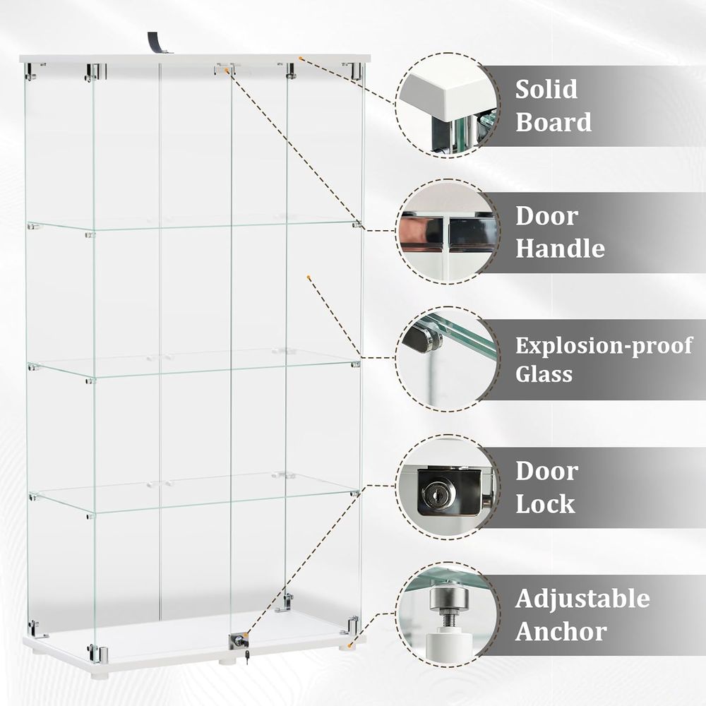 Tempered Glass Display Cabinet - Collectible & Vintage Dolls For Christmas 评论和价格