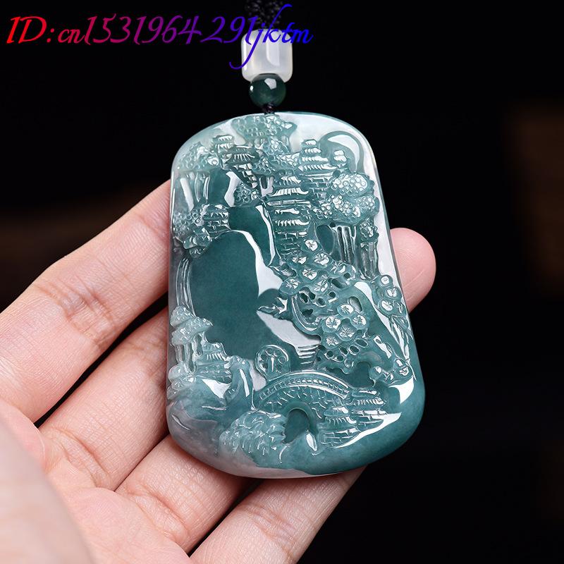 Natural Burmese Jadeite Scener - Vintage Necklace 评论和价格
