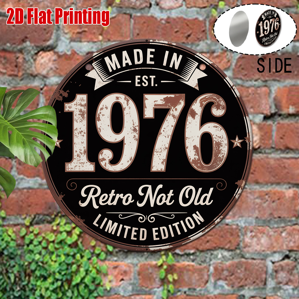 2D Flat, 1pc 1976 Vintage Meta - Vintage Collectible Signs 评论和价格