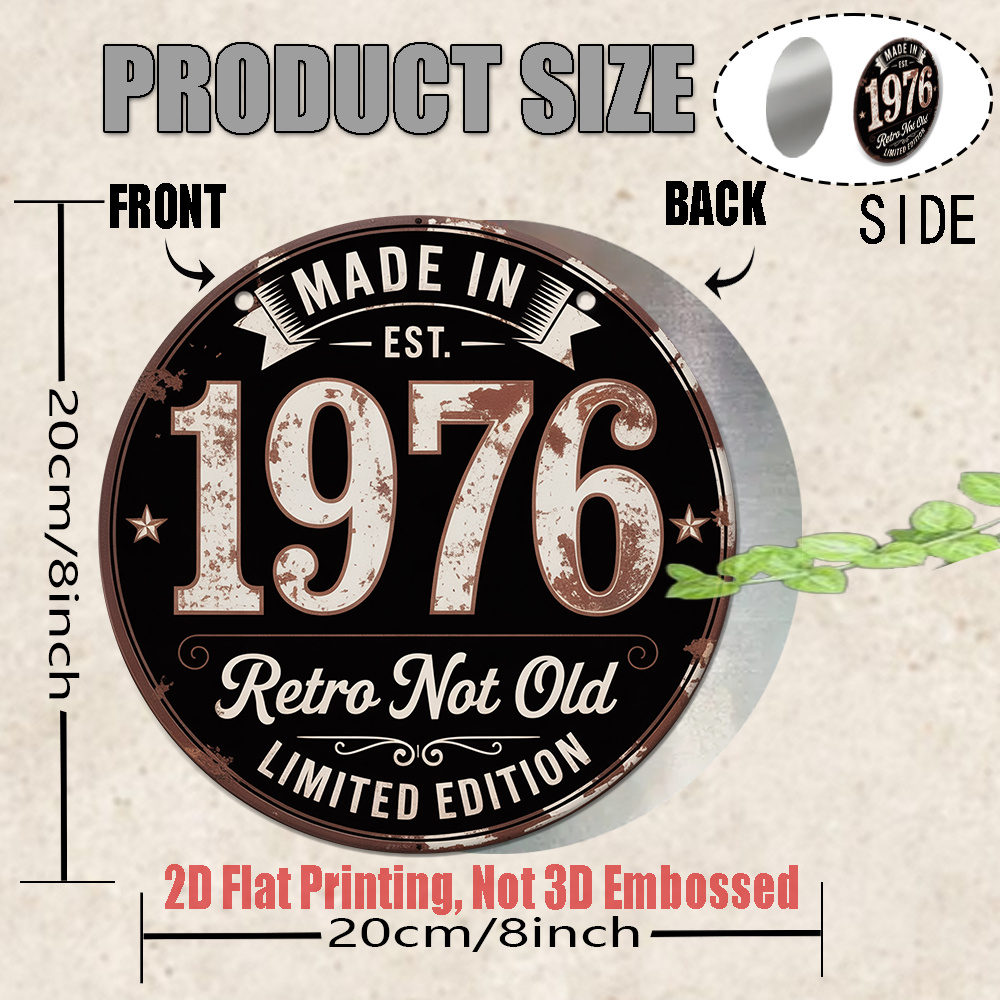 2D Flat, 1pc 1976 Vintage Meta - Vintage Collectible Signs 评论和价格