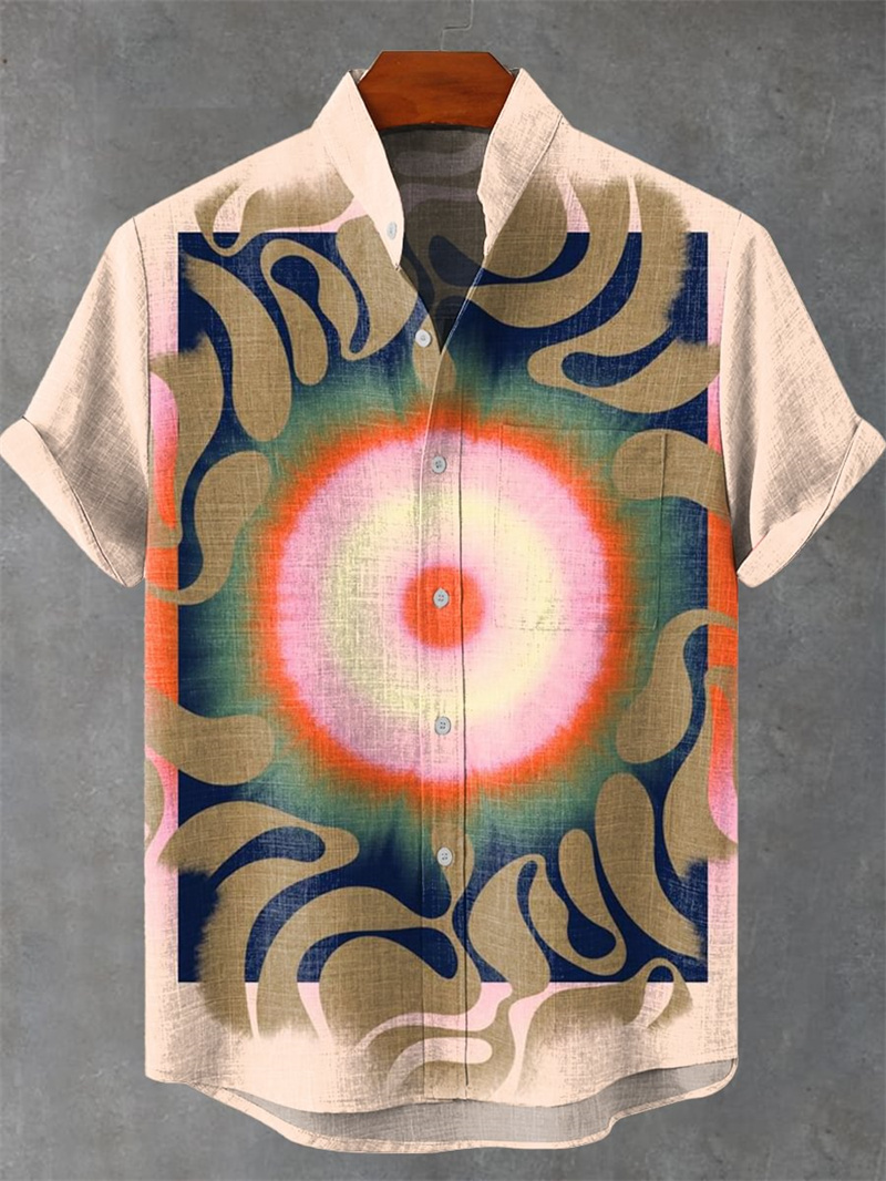 Men's Short Sleeve Linen Shirt - Vintage Collectible Shop 评论和价格
