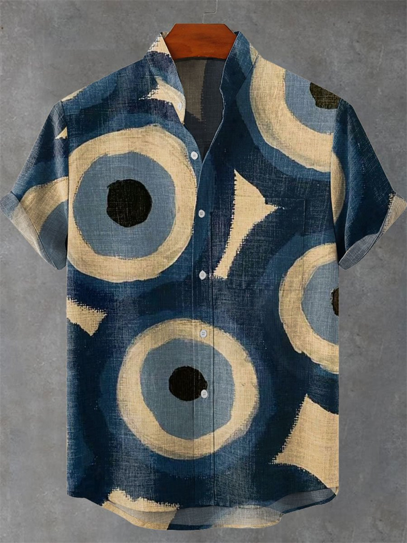 Men's Short Sleeve Linen Shirt - Vintage Collectible Shop 评论和价格