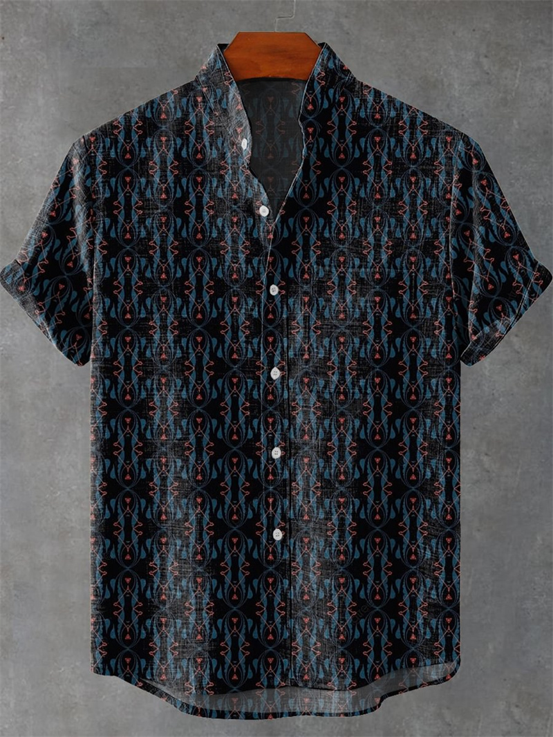 Men's Short Sleeve Linen Shirt - Vintage Collectible Shop 评论和价格