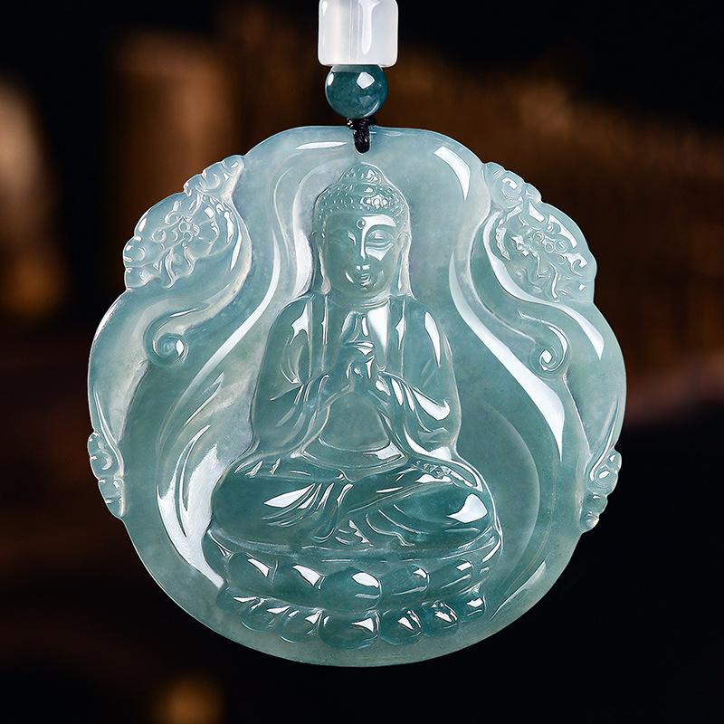 Natural Burmese Jadeite Buddha - Vintage Necklace 评论和价格