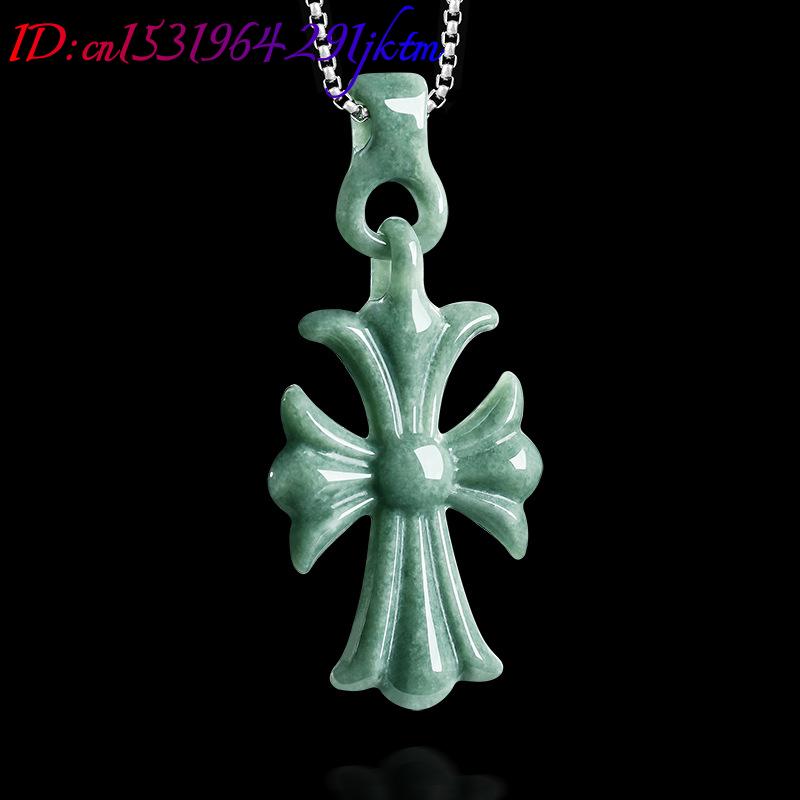 Natural Burmese Jadeite Cross  - Vintage Necklace 评论和价格