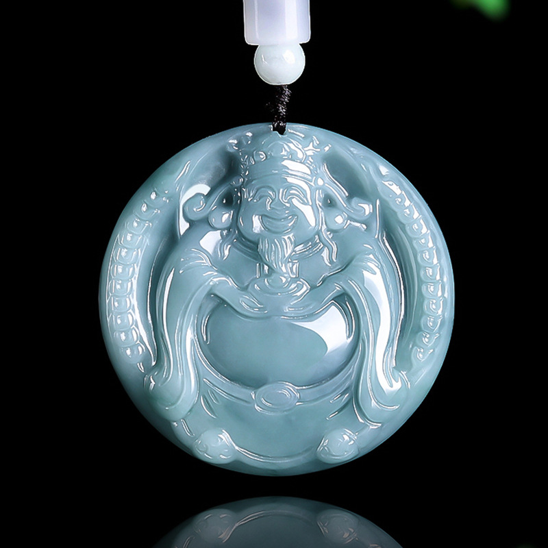 Burmese Jadeite God of Wealth  - Vintage Necklace 评论和价格