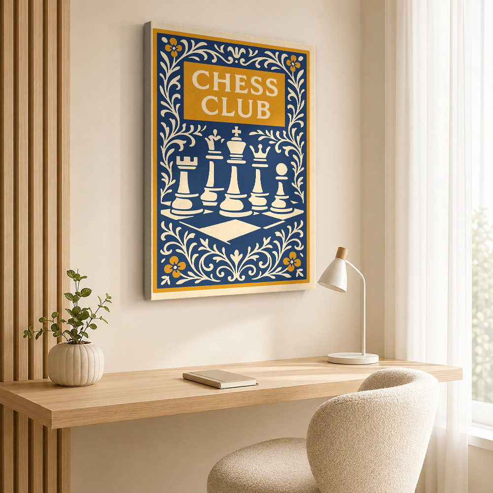 Chess Club Vintage Framed Canv - Collectible Vintage Photos 评论和价格