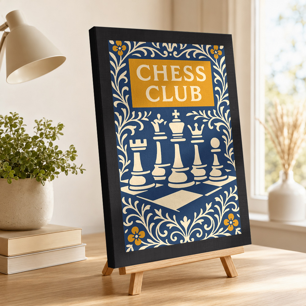 Chess Club Vintage Framed Canv - Collectible Vintage Photos 评论和价格