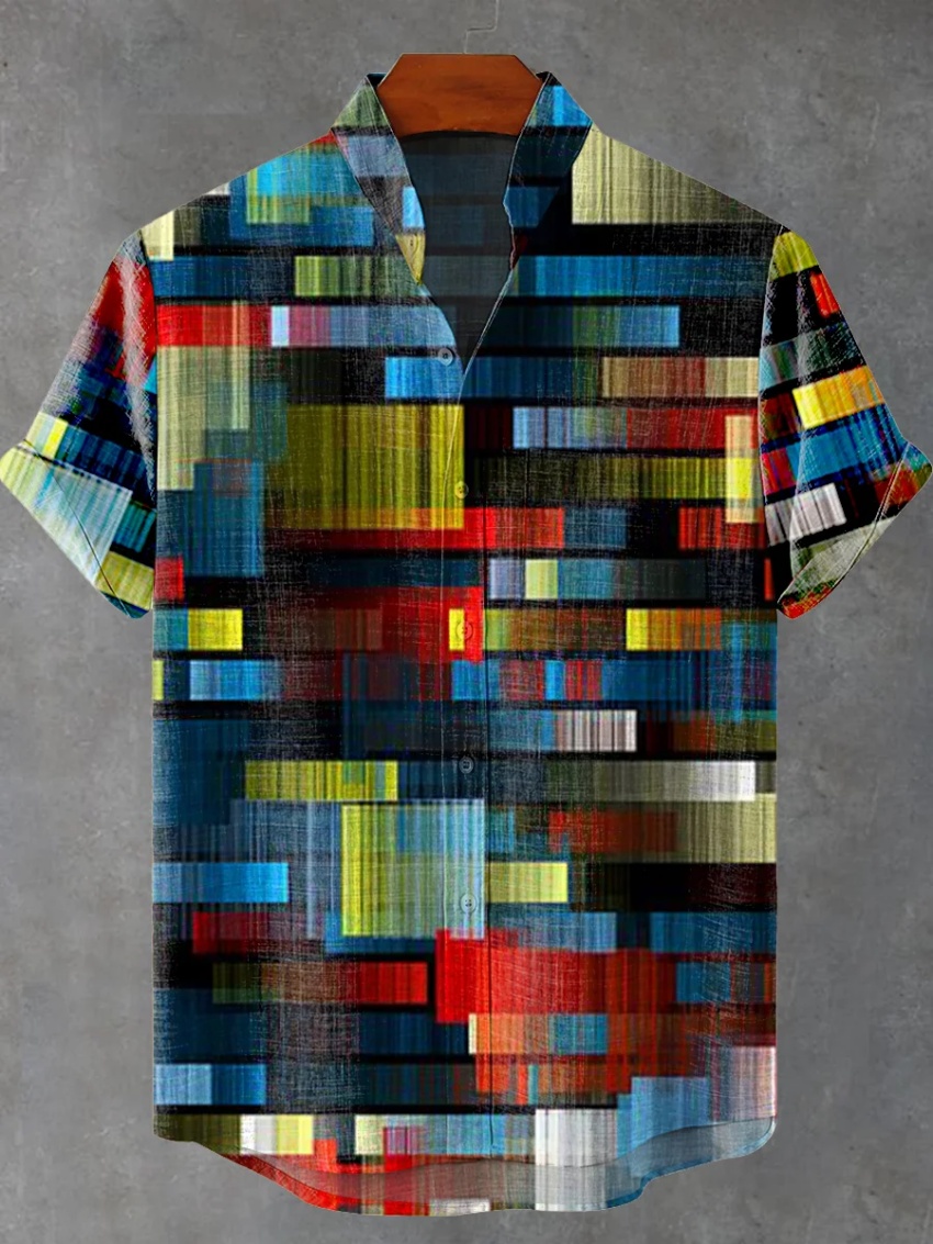 New Men's Short Sleeve Linen S - Vintage Collectible Shop 评论和价格