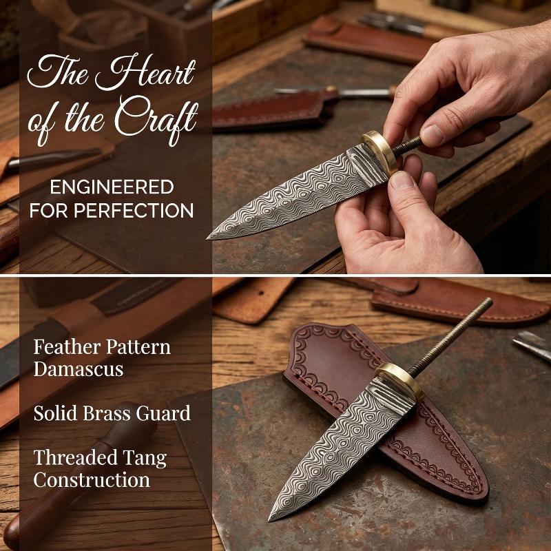 Vintage Damascus Steel Tea Kni - Vintage Collectible Knife 评论和价格