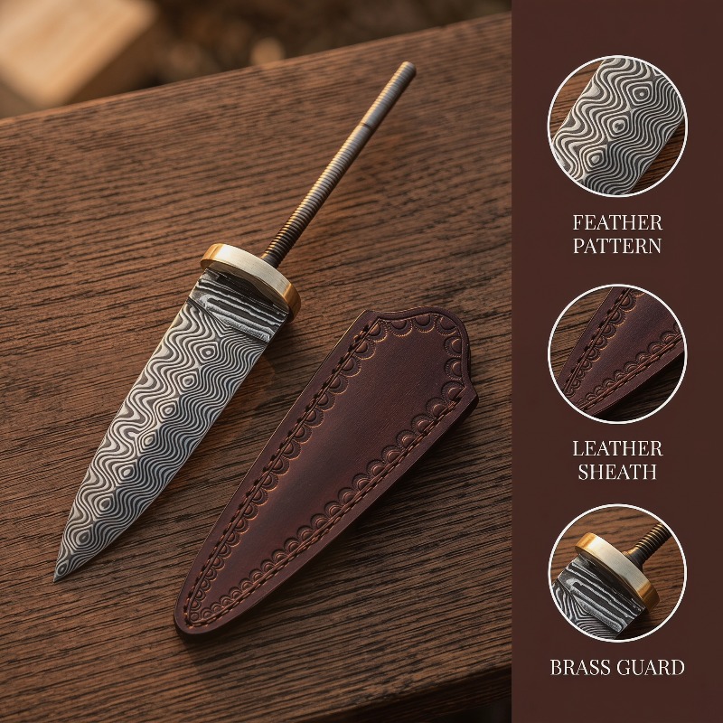 Vintage Damascus Steel Tea Kni - Vintage Collectible Knife 评论和价格